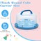 Cake Carrier with Lid and Handle 11inch Round Cake Carrier Portable Cake Stand Plastic Pie Carrier Cake Storage Container for Transport Cakes, Pies (Blue)